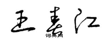 曾慶福王春江草書個性簽名怎么寫