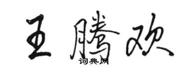 駱恆光王騰歡行書個性簽名怎么寫