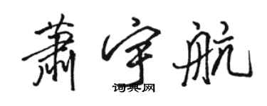 駱恆光蕭宇航行書個性簽名怎么寫