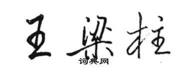 駱恆光王樑柱行書個性簽名怎么寫