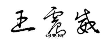 曾慶福王震威草書個性簽名怎么寫