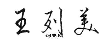 駱恆光王列美行書個性簽名怎么寫