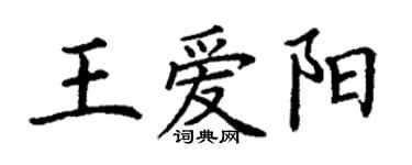 丁謙王愛陽楷書個性簽名怎么寫