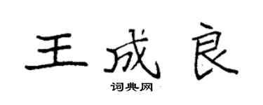袁強王成良楷書個性簽名怎么寫