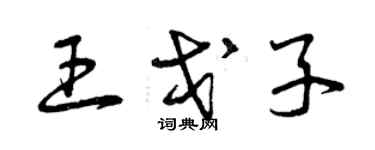 曾慶福王戈子草書個性簽名怎么寫