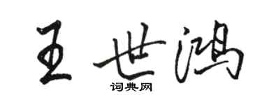 駱恆光王世鴻行書個性簽名怎么寫