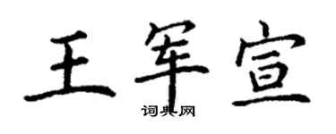 丁謙王軍宣楷書個性簽名怎么寫