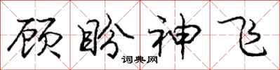 龐中華顧盼神飛行書怎么寫