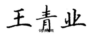 丁謙王青業楷書個性簽名怎么寫