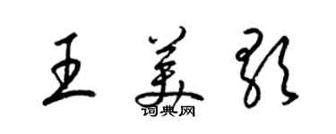 梁錦英王美歌草書個性簽名怎么寫