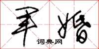 朱錫榮軍婚草書怎么寫