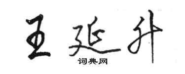 駱恆光王延升行書個性簽名怎么寫