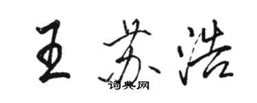 駱恆光王蘇浩行書個性簽名怎么寫