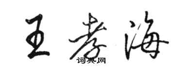 駱恆光王孝海行書個性簽名怎么寫