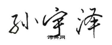 駱恆光孫宇澤行書個性簽名怎么寫