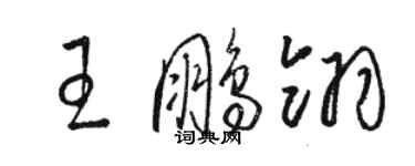 駱恆光王鵬翎草書個性簽名怎么寫