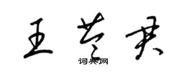 梁錦英王苓君草書個性簽名怎么寫