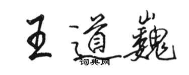 駱恆光王道巍行書個性簽名怎么寫