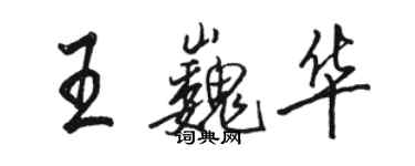駱恆光王巍華行書個性簽名怎么寫