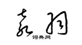 梁錦英袁羽草書個性簽名怎么寫