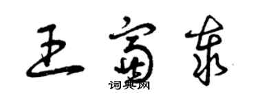 曾慶福王富泰草書個性簽名怎么寫