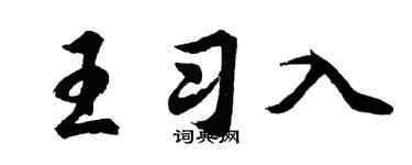 胡問遂王習入行書個性簽名怎么寫