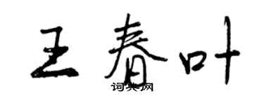 曾慶福王春葉行書個性簽名怎么寫