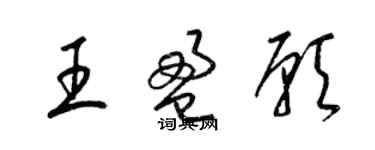 梁錦英王盈願草書個性簽名怎么寫