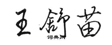 駱恆光王舒苗行書個性簽名怎么寫