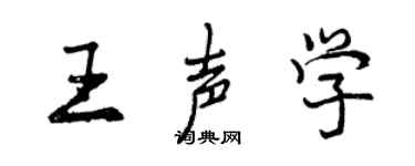 曾慶福王聲學行書個性簽名怎么寫