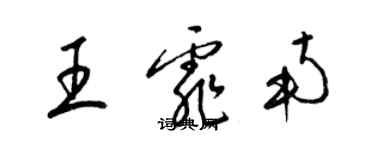 梁錦英王霏南草書個性簽名怎么寫