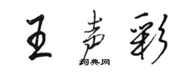 駱恆光王聲彩行書個性簽名怎么寫