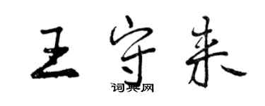 曾慶福王守來行書個性簽名怎么寫