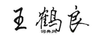 駱恆光王鶴良行書個性簽名怎么寫