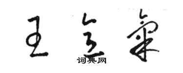 駱恆光王意氣草書個性簽名怎么寫