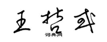 梁錦英王哲或草書個性簽名怎么寫