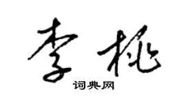 梁錦英李桃草書個性簽名怎么寫