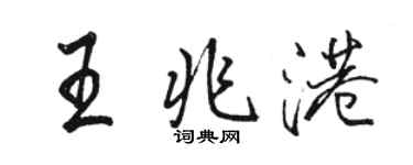 駱恆光王兆港行書個性簽名怎么寫