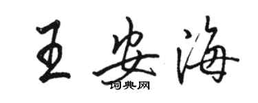 駱恆光王安海行書個性簽名怎么寫