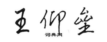 駱恆光王仰壘行書個性簽名怎么寫