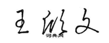 駱恆光王欣文草書個性簽名怎么寫