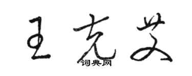 駱恆光王克艾草書個性簽名怎么寫