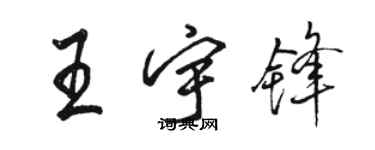 駱恆光王宇鋒行書個性簽名怎么寫