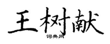 丁謙王樹獻楷書個性簽名怎么寫