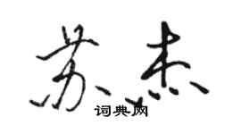 駱恆光蘇傑行書個性簽名怎么寫