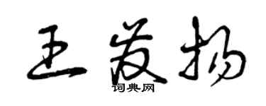 曾慶福王發揚草書個性簽名怎么寫