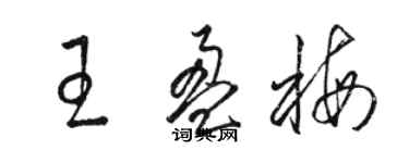 駱恆光王盈梅草書個性簽名怎么寫