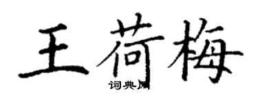 丁謙王荷梅楷書個性簽名怎么寫