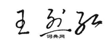 駱恆光王烈紅草書個性簽名怎么寫