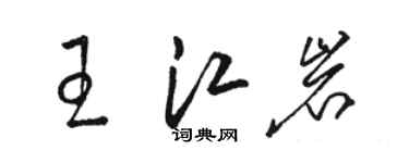 駱恆光王江岩草書個性簽名怎么寫